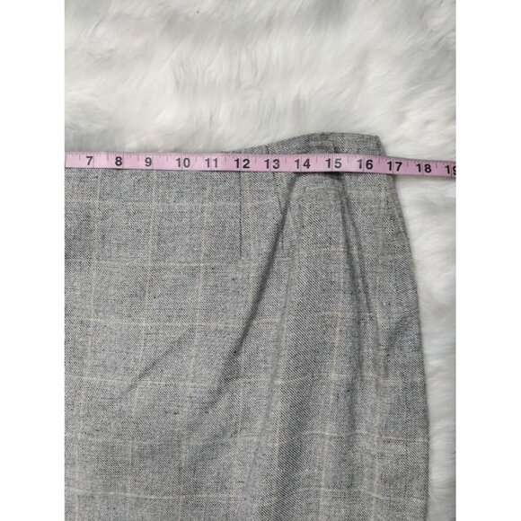 NWT VTG Linda Allard Ellen Tracy Silk Plaid Mini Skirt Black White Women's 14 - Picture 10 of 13